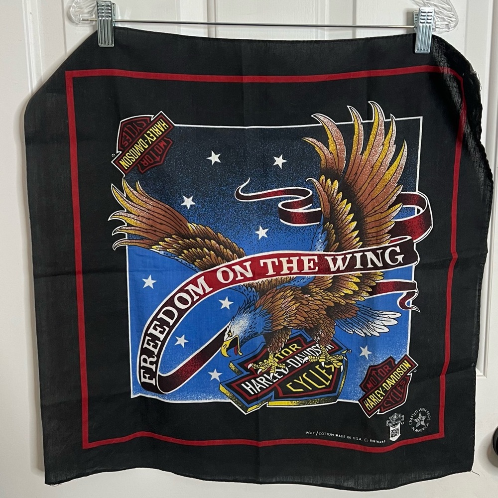 Vintage Harley Davidson Eagle Bandana Freedom of The Wing